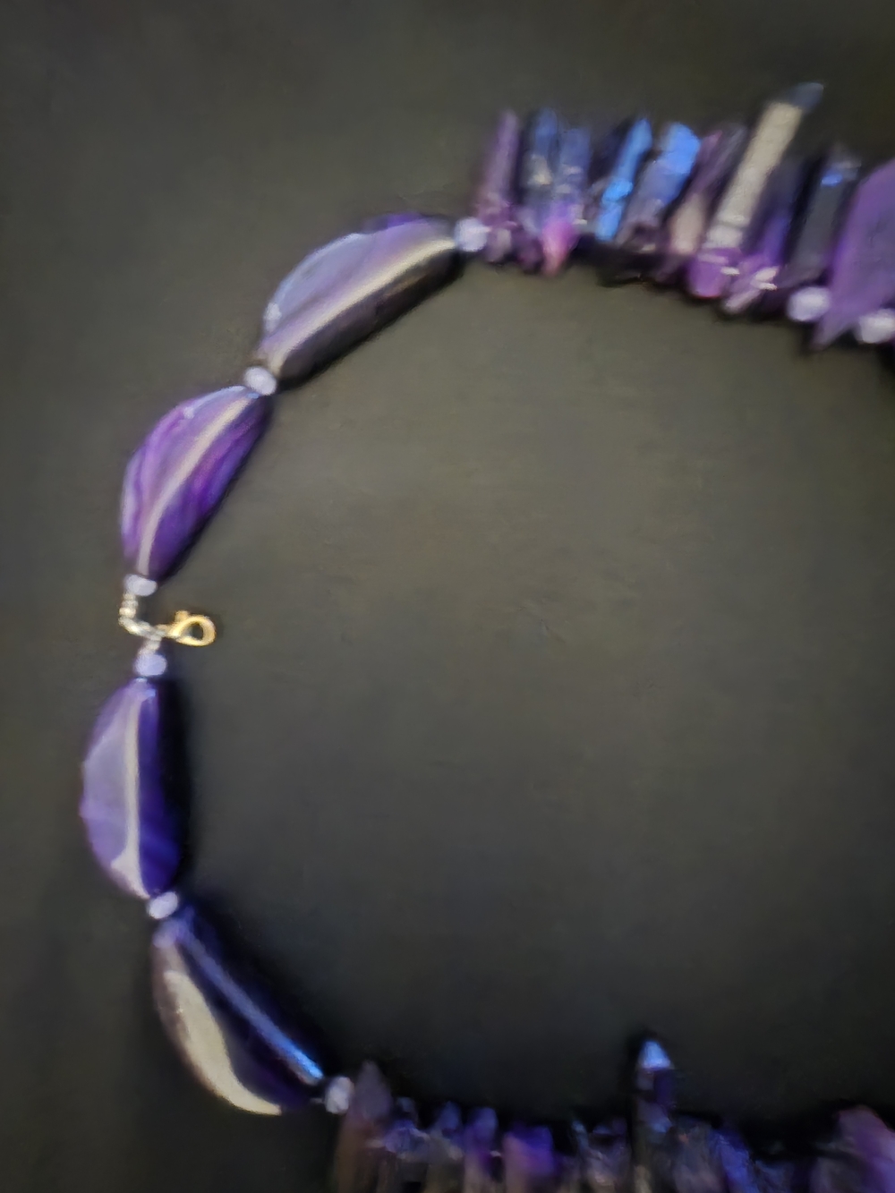 Purple Crystal Point Shard Necklace